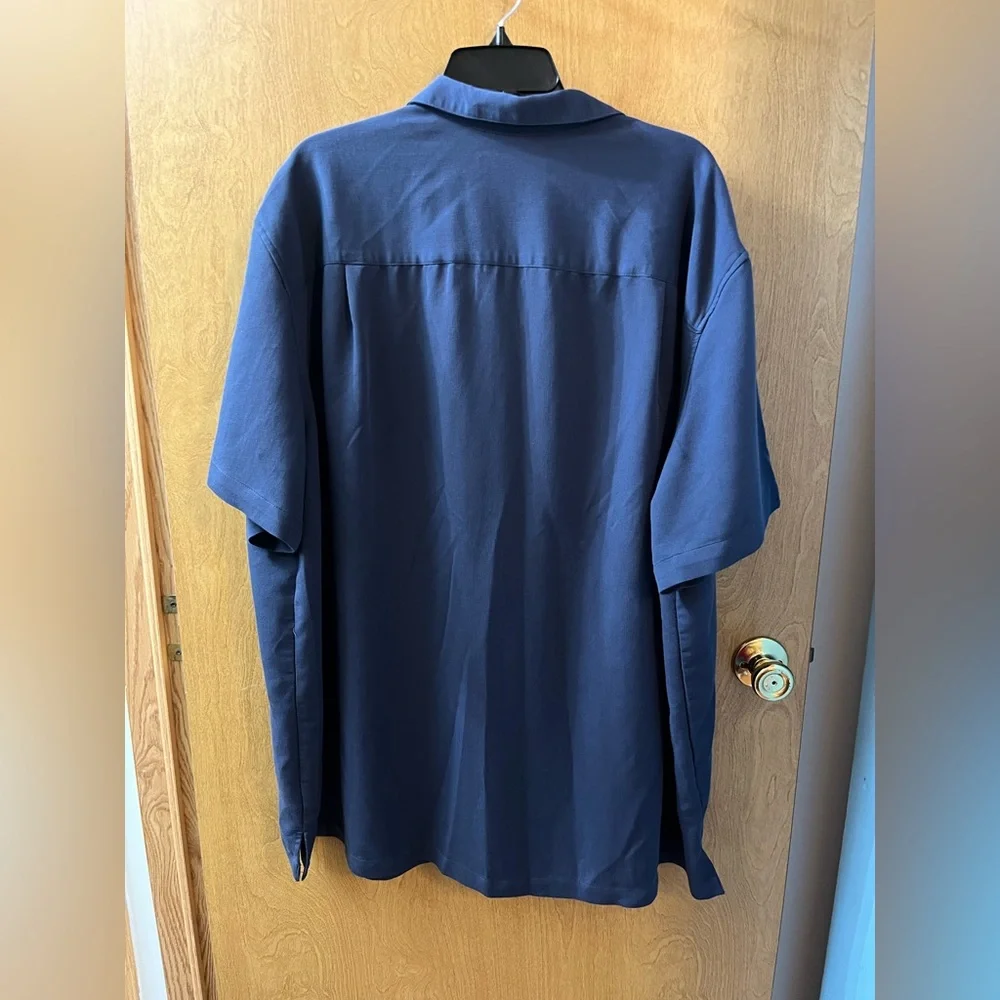 Men’s Island Passport Blue Short Sleeve Button Down Size XXL Chest Pocket EUC